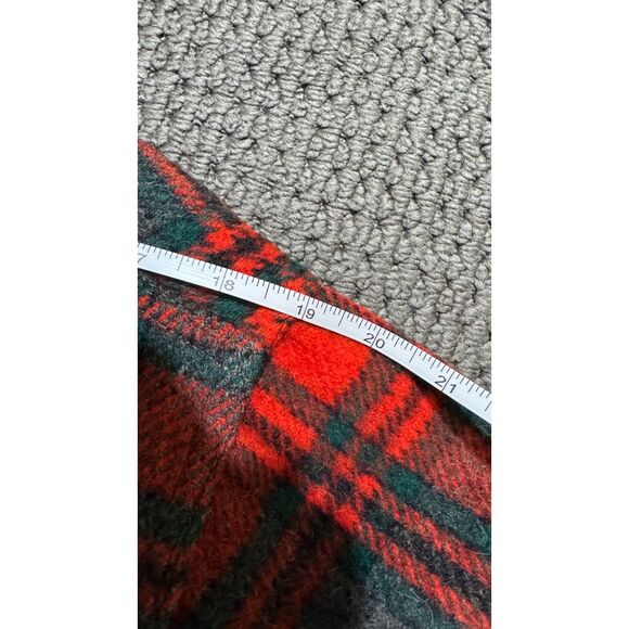 Johnson Woolen Mills Double Cape Jac Shirt Vintage Wool Red Green Plaid Mens XL - Picture 13 of 15